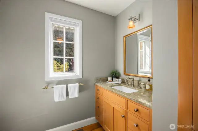 Main level powder room.