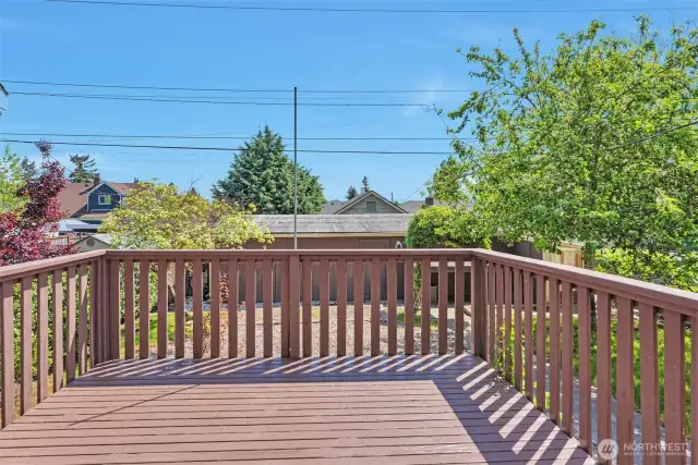 Back deck has views of Mt. Rainier