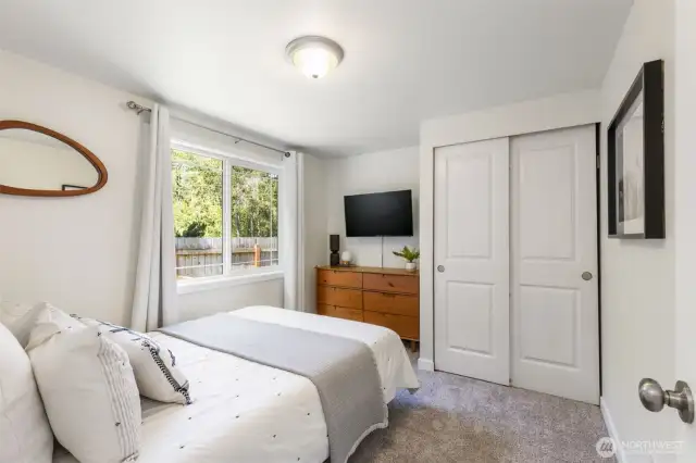 Bedroom one with views and new carpet!