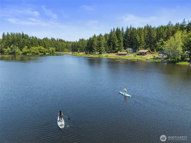 Paddle boarding, kayaking, floating?