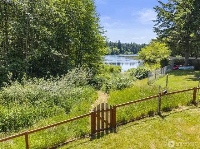 Out back, your own lake front access to paddle boarding, kayaking, whatever!