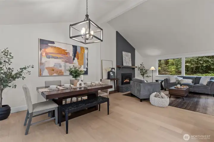 Every seat in this house comes with a view to the green, lush, private yard.