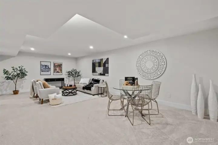 The lower level of the home includes a massive, light, bright bonus room.