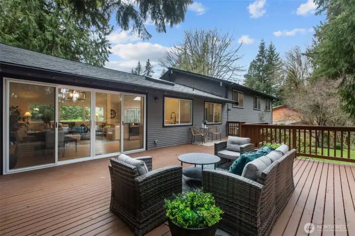 Don't miss the massive, brand new entertaining deck just outside the great room.