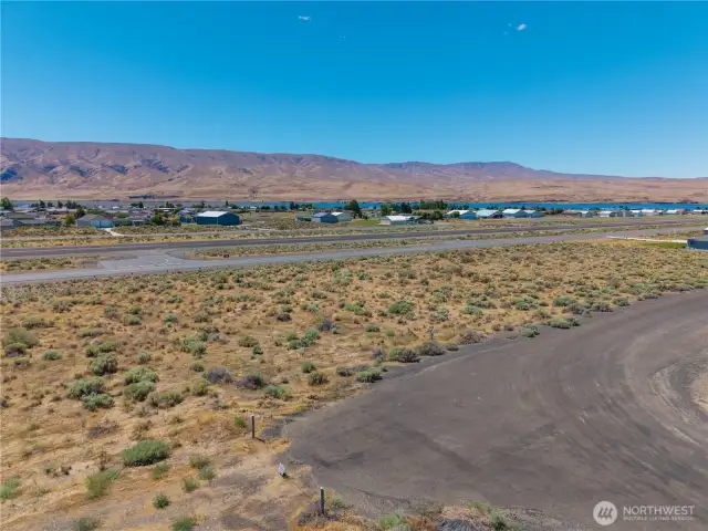 Aerial view of lot from the street.