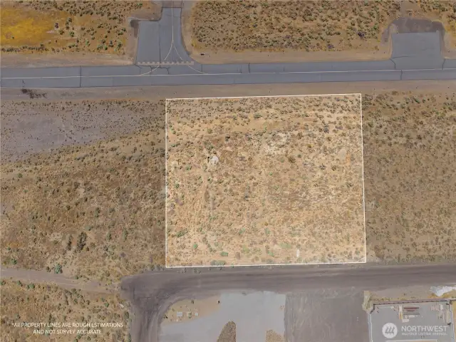 Aerial view of lot.