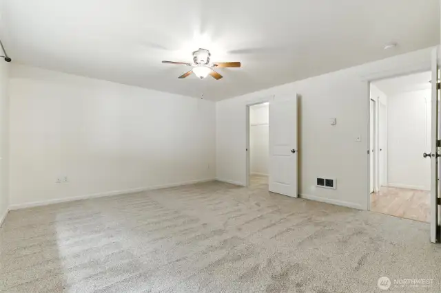 Primary bedroom is large.