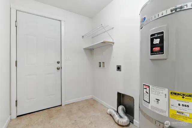 Laundry/utility room. Door is to garage.