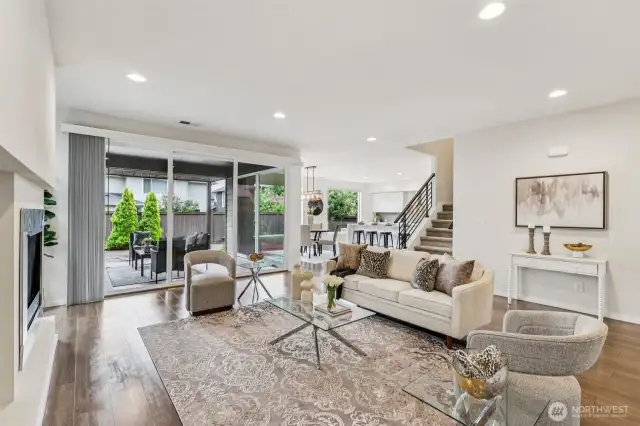 Great room opens to back deck