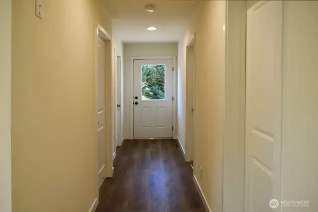 Hallway, side door access to outside