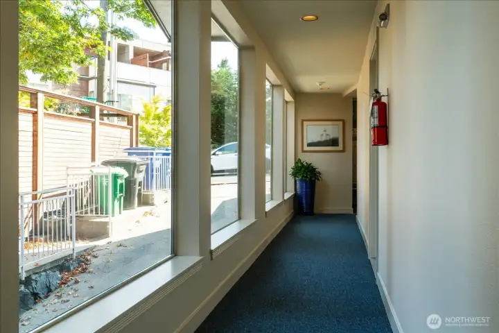 Bright Hallway to unit