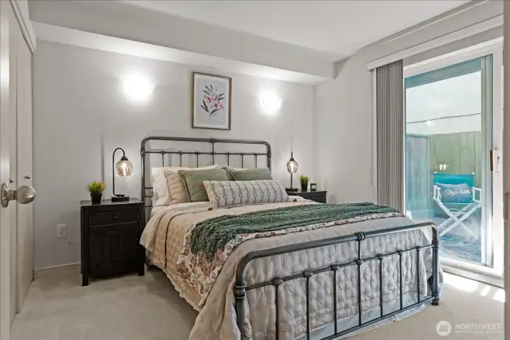 Bedroom offers two large closets