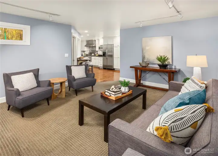 Family room off kitchen.