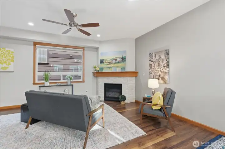 Engineered Hardwood Floors, Gas Fireplace