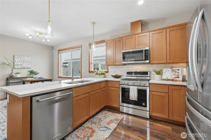 Kitchen has Quartz Countertops
