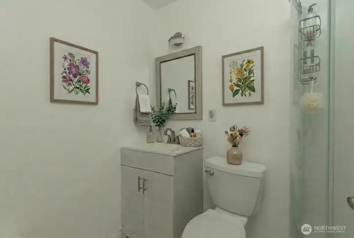 3/4 bath on second floor. Digitally staged