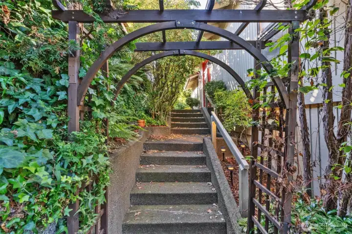 A few steps up to your entry door.