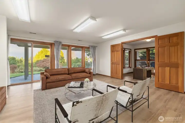 Lower level family room. Virtually staged.