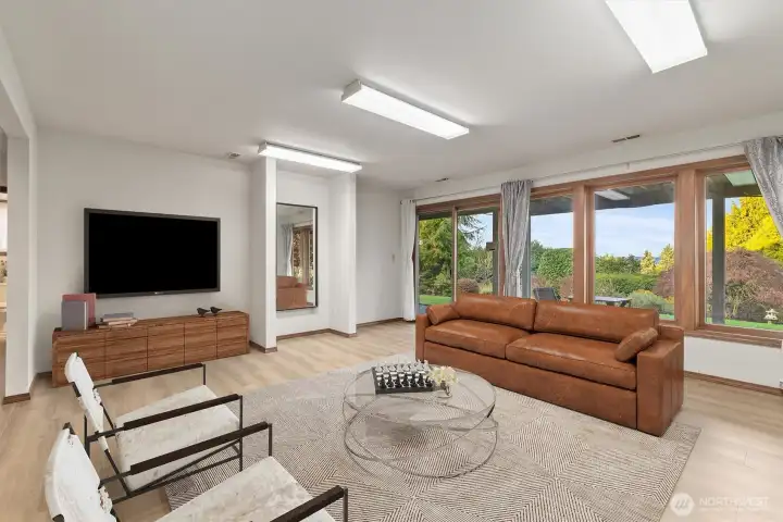 Lower level family room. Virtually staged.
