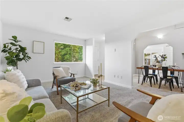 Large windows bring in tons of natural light.