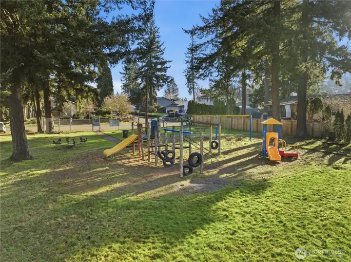 Lots of climbing equipment and area to run and play in your private community park.