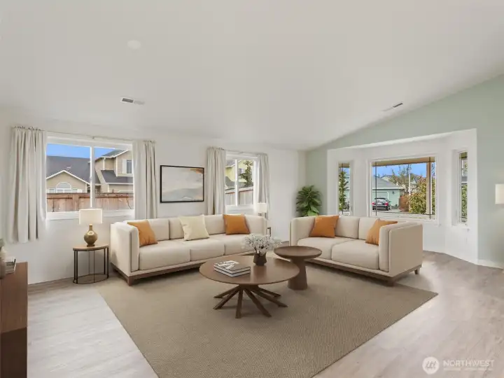 Living room. Virtually staged.