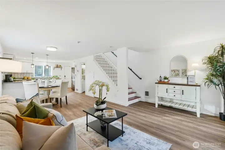 Seamless flow into the kitchen keeps everyone connected.