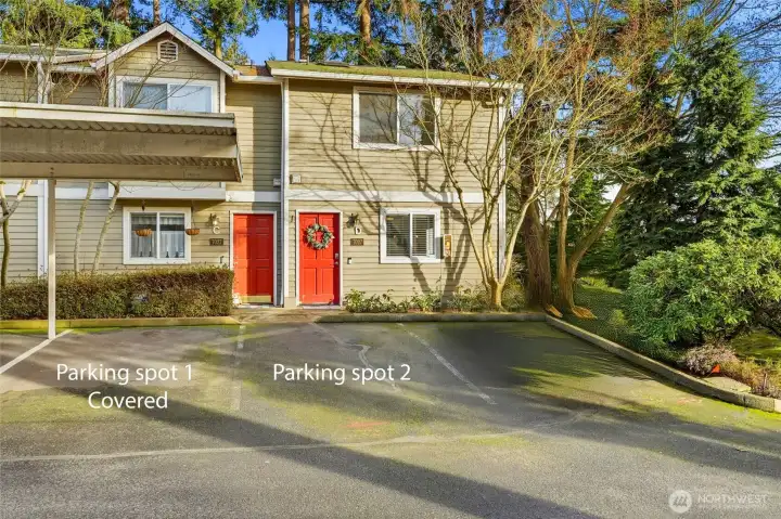 Two dedicated parking spaces add everyday convenience right from the start.