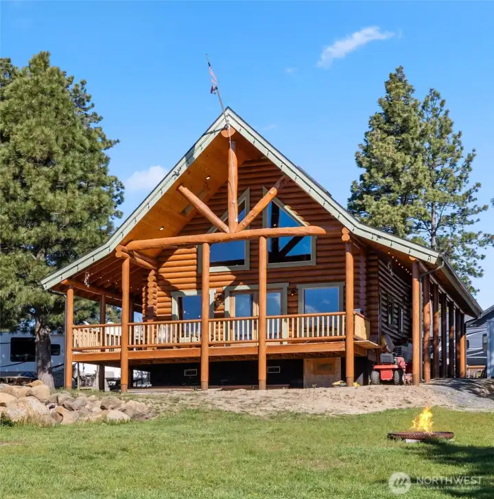 Enjoy this stunning log cabin nestled in the mountains of Central WA.