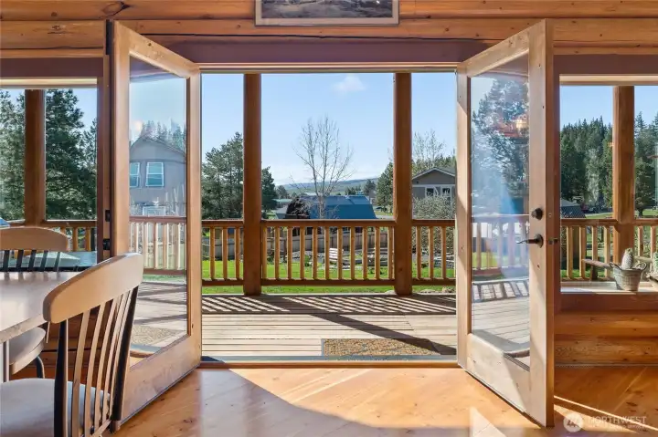 Open the French doors to smell the fresh mountain air.