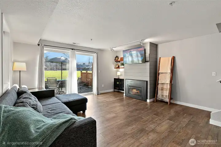 Expansive Oversized Sliding Door Floods the Space with Natural Light