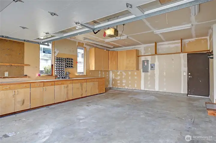 Garage with shop area
