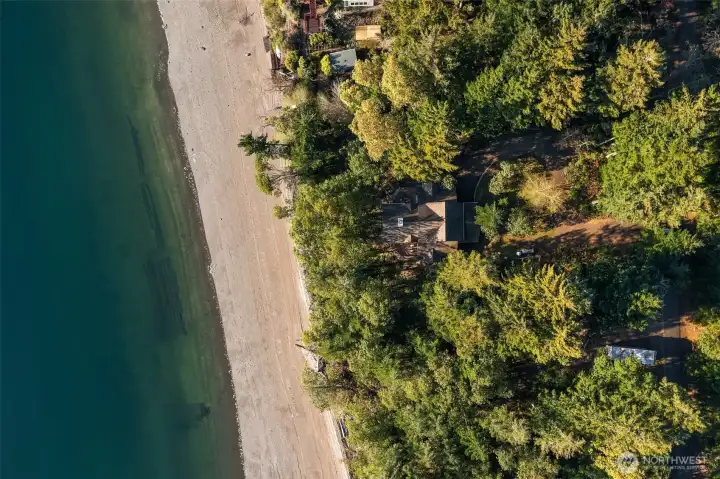 Directly above the home.