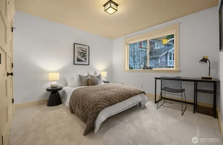 Upper-level bedroom with custom closet