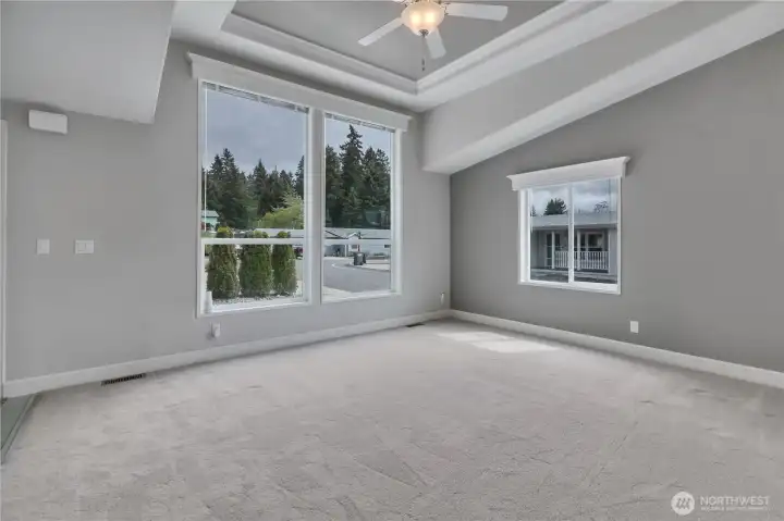 Another view of the tall ceilings and big windows