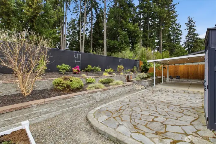 Low maintenance landscaping with drip-irrigation
