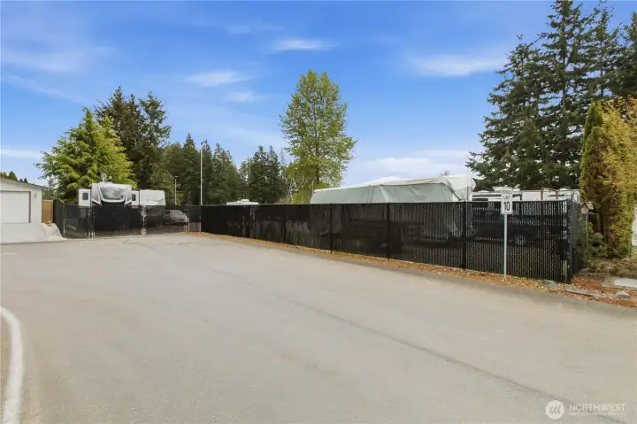 RV storage for additional monthly fee