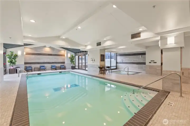 Indoor swimming pool and hot tub