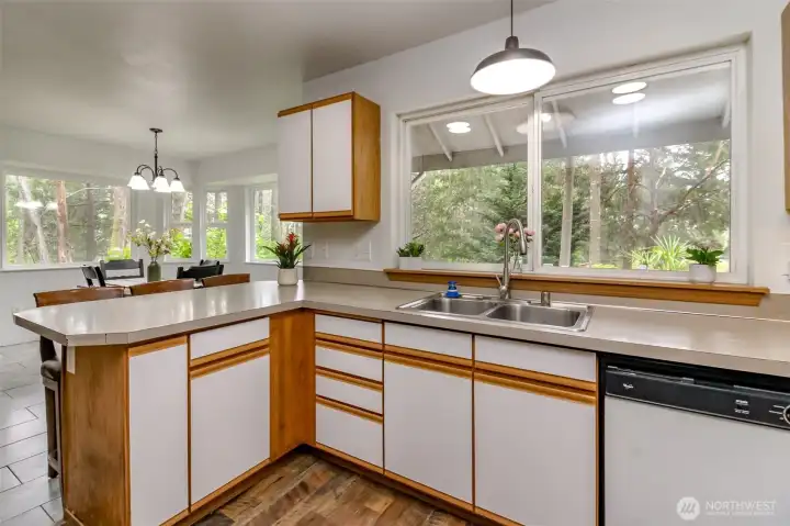 Kitchen with large counter space