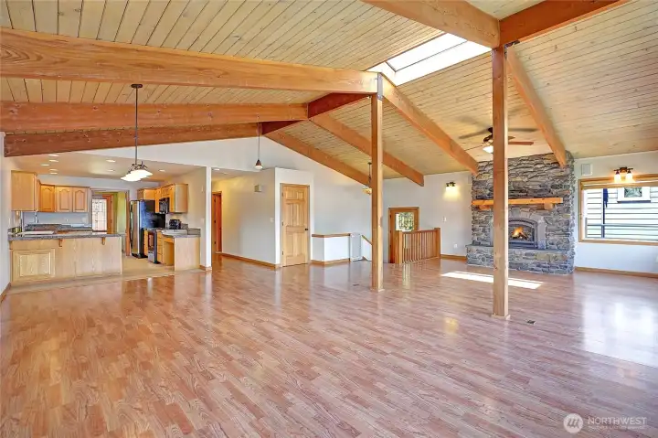 Open Beams, Wall of Windows and Apex Skylight for Natural Light~