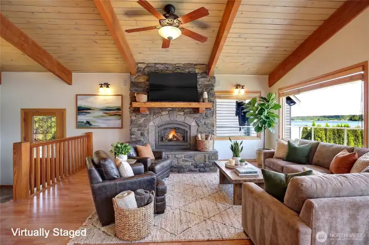 Stone Fireplace for Gatherings~