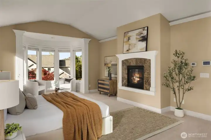 Cozy Fireplace in primary suite