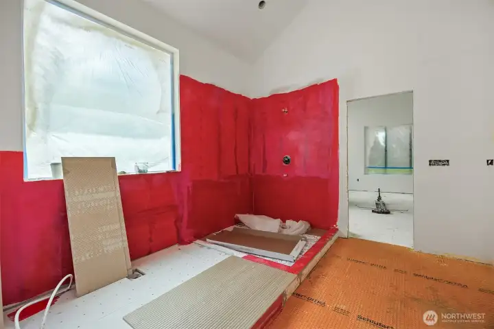 Primary bathroom in process