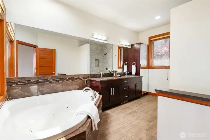 Primary bathroom with soaking tub Primary bathroom with soaking tub