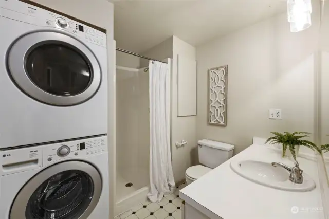Lower Level Bath with Washer/Dryer