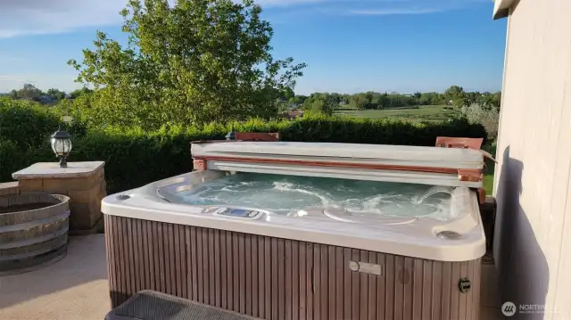 Hot tub on back patio