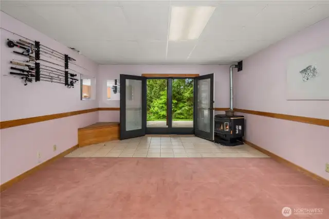 Lower Level Dining and French Doors to Patio