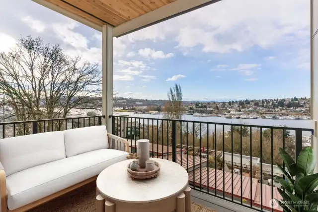 4th floor covered balcony. Virtually staged