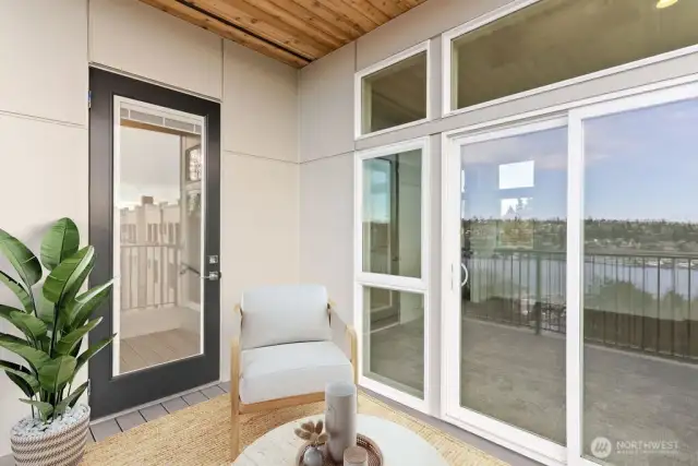 4th floor covered balcony. Virtually staged