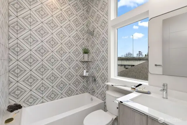 4th floor full bath. Virtually staged